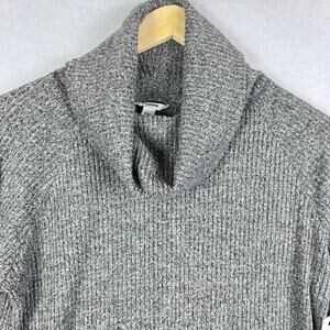 NWT Sonoma Med Cowl Neck Gray Ribbed Long Sleeve Soft Stretch Top Shirt